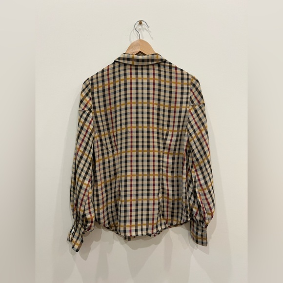 CeCe Button-Up Bow-Neck Blouse - Size XS - Picture 5 of 9